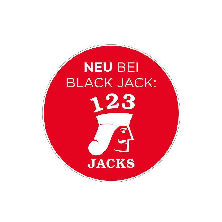 Störer 123Jacks Logo weiß auf rotem Hintergrund