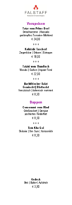 Casino Restaurant FALSTAFF Speisekarte Deutsch 