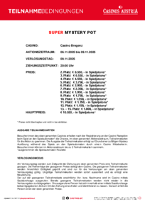 Super Mystery Weekend Teilnahmebedingungen 