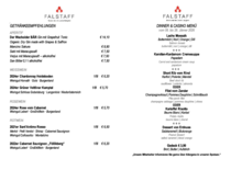 Dinner & Casino Menü Casino Restaurant Falstaff 