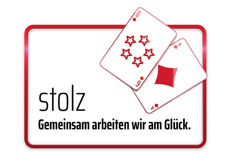 Icon Werte stolz mit Spielkarten