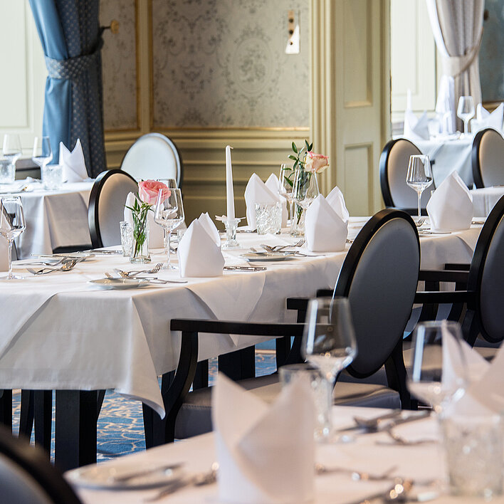 table setting at casino restaurant Salzburg