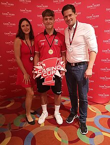 Die drei Erstplatzierten der ersten Vorrunde des Casino Cup im Casino Velden