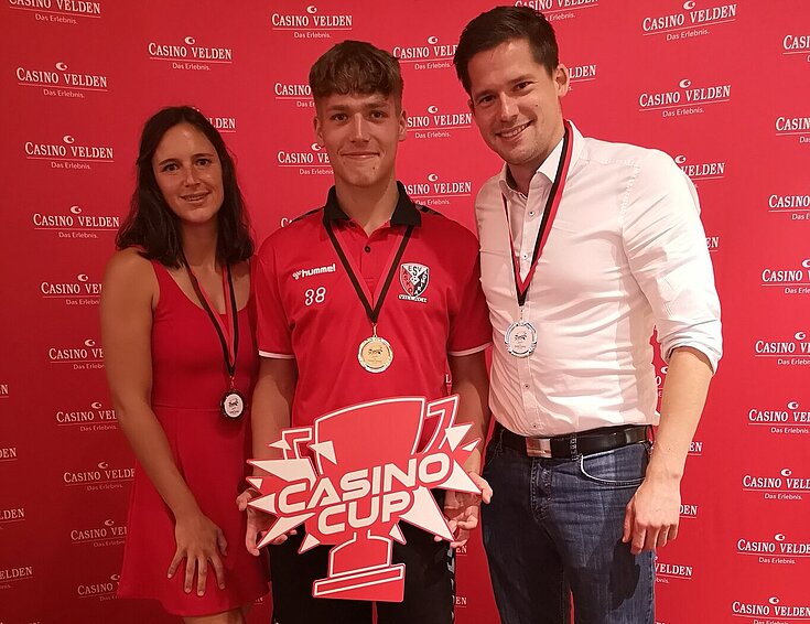 Die drei Erstplatzierten der ersten Vorrunde des Casino Cup im Casino Velden