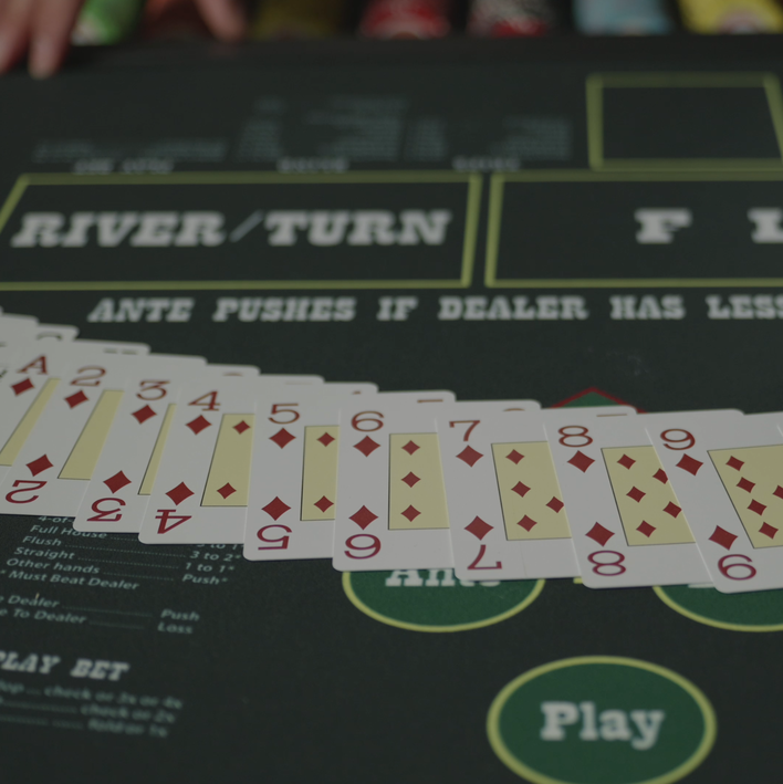 Ultimate Texas Hold'em Poker Spieltuch mit Karten-Fächer