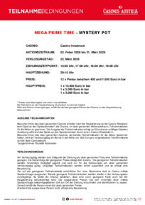 Teilnahmebedingungen Mega Prime Time Pot