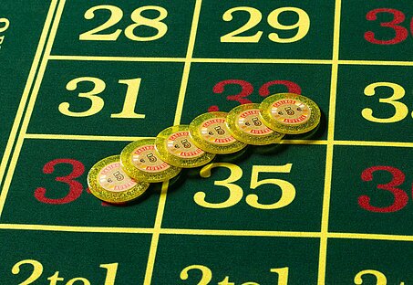 Roulette Tisch 6 Begrüßungsjetons zu 5 Euro