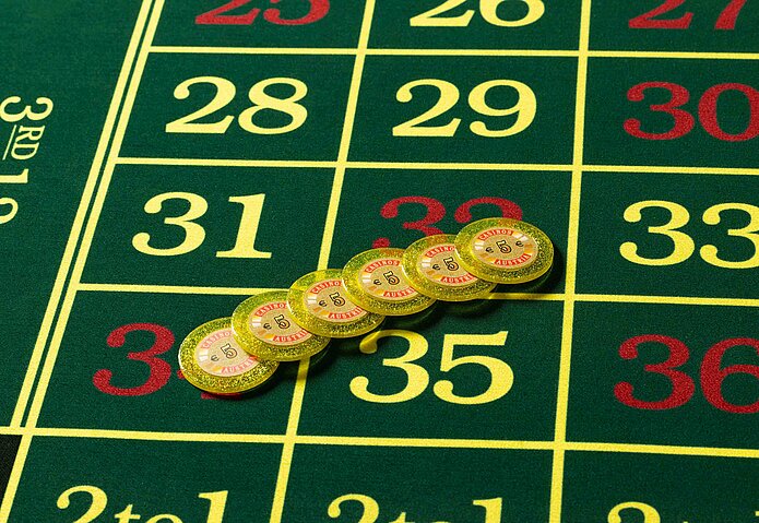 Roulette Tisch 6 Begrüßungsjetons zu 5 Euro