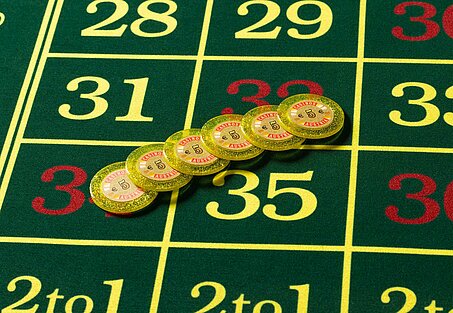 Roulette Tisch 6 Begrüßungsjetons zu 5 Euro