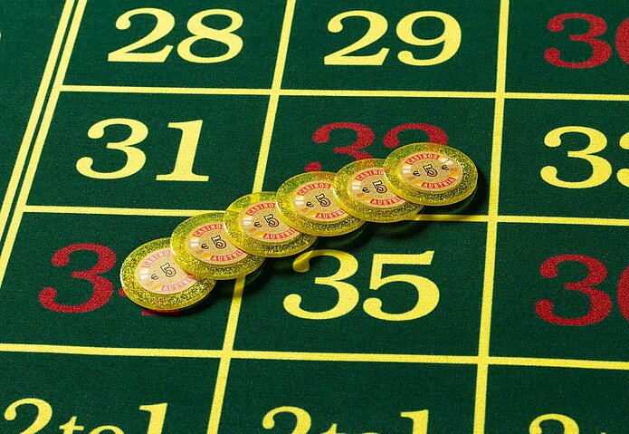 Roulette Tisch 6 Begrüßungsjetons zu 5 Euro