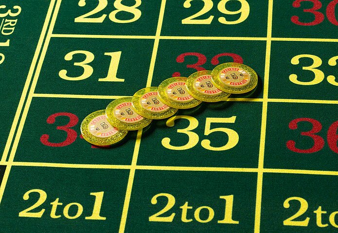 Roulette Tisch 6 Begrüßungsjetons zu 5 Euro