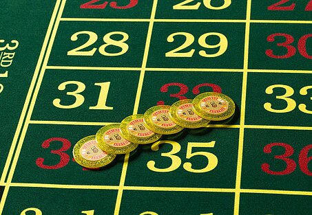 Roulette Tisch 6 Begrüßungsjetons zu 5 Euro