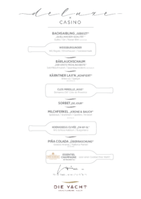Deluxe&Casino Menü ab März 2026