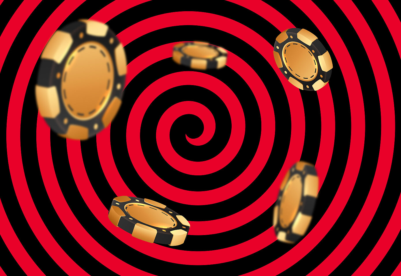 Jetons vor schneckenförmigen Hintergrund