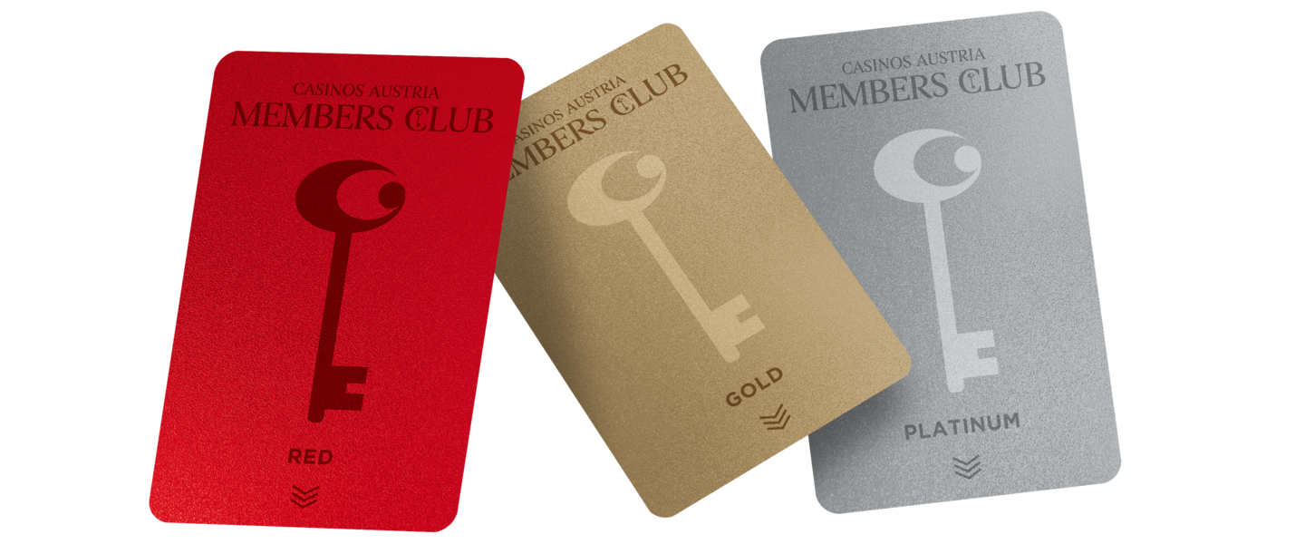3 Member Cards in Rot, Gold und Platinum