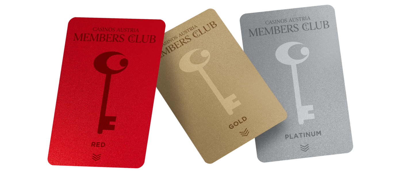 3 Member Cards in Rot, Gold und Platinum