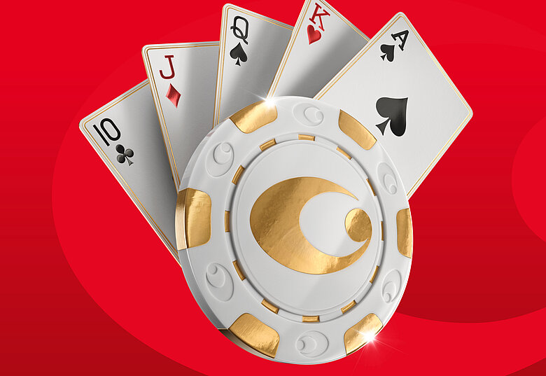 poker logo with a red background