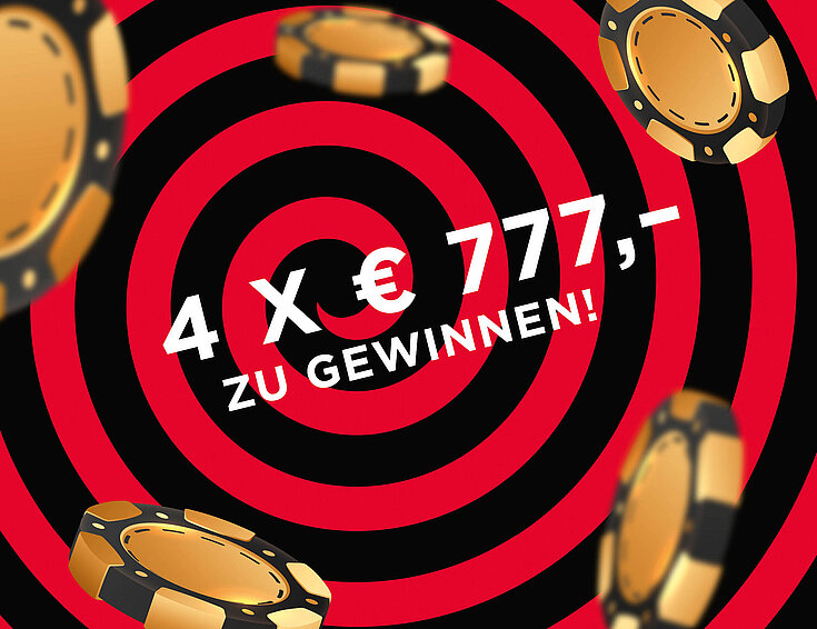 Casinos Austria Fliegende Jetons in Gold und Schwarz