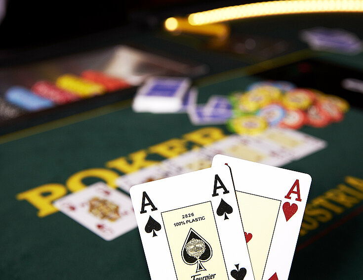 Poker Karten Close-up Paar mit 2 Assen
