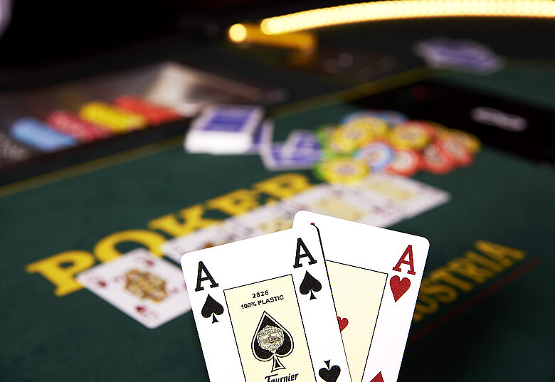 Poker Karten Close-up Paar mit 2 Assen