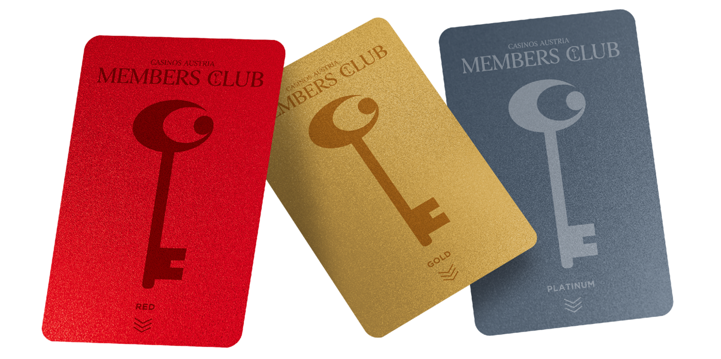 3 Member Cards in Rot, Gold und Platinum