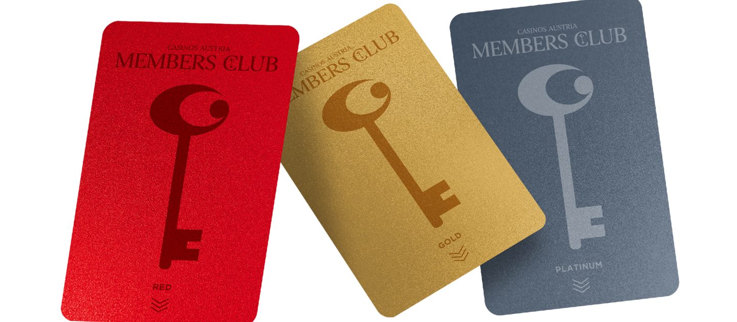 3 Member Cards in Rot, Gold und Platinum
