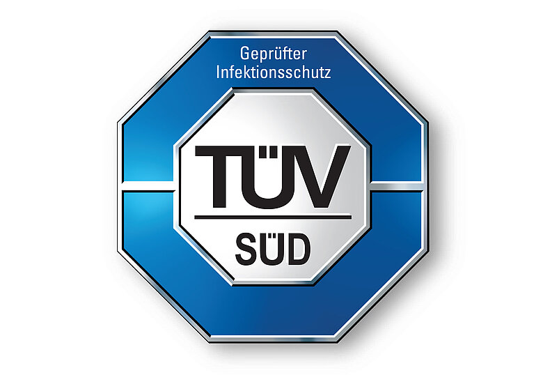 TÜV Logo für geprüften Infektionsschutz