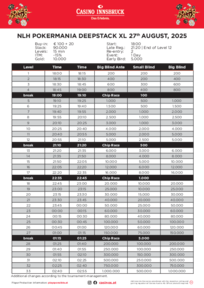 Turnierstruktur Deepstack XL