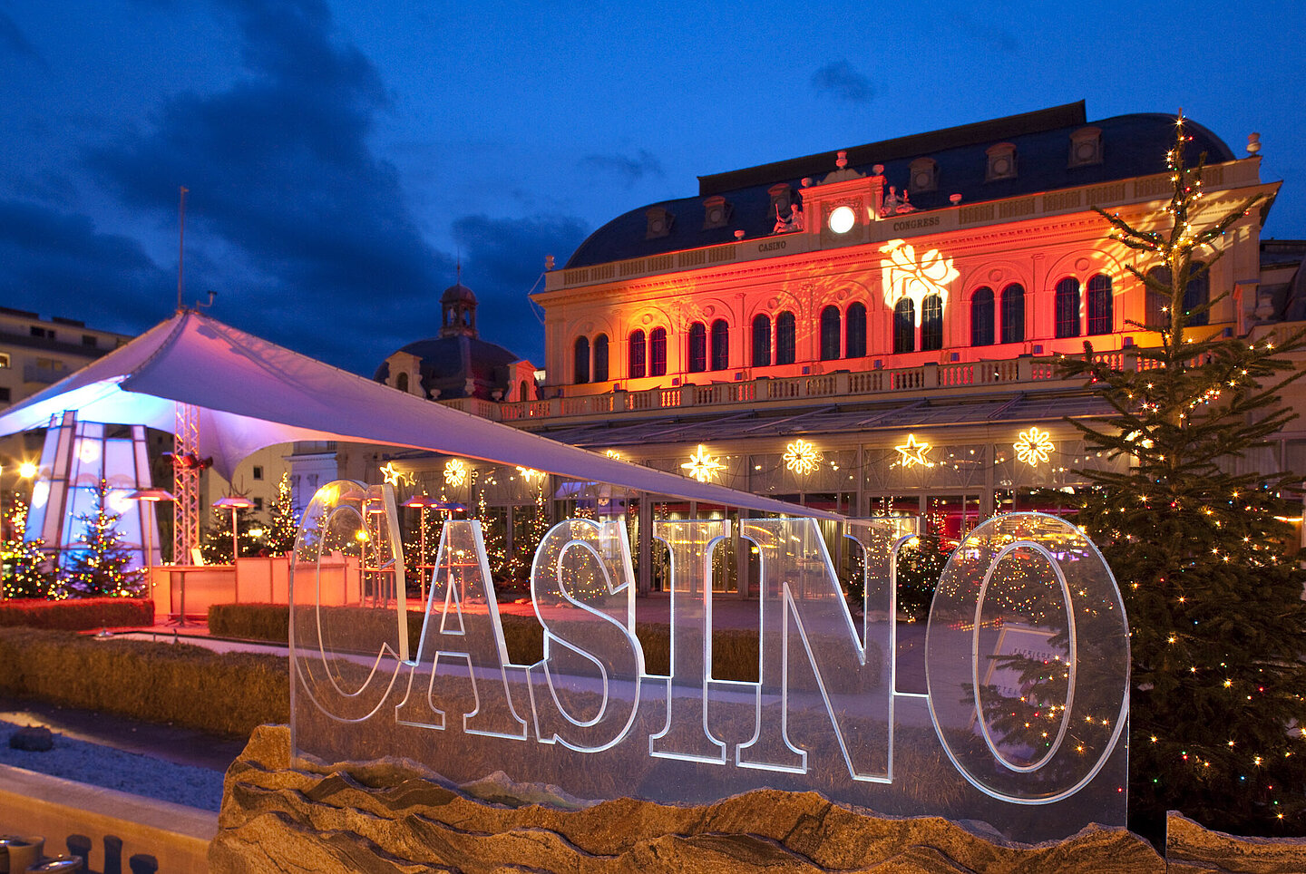 Casino Baden Terrasse im Advent