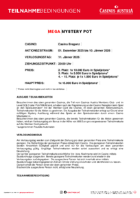 Casino Bregenz Teilnahmebedingungen Mega Mystery Pot 