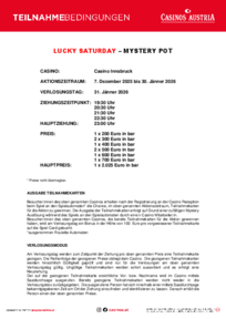 Teilnahmebedingungen Lucky Saturday My Pot