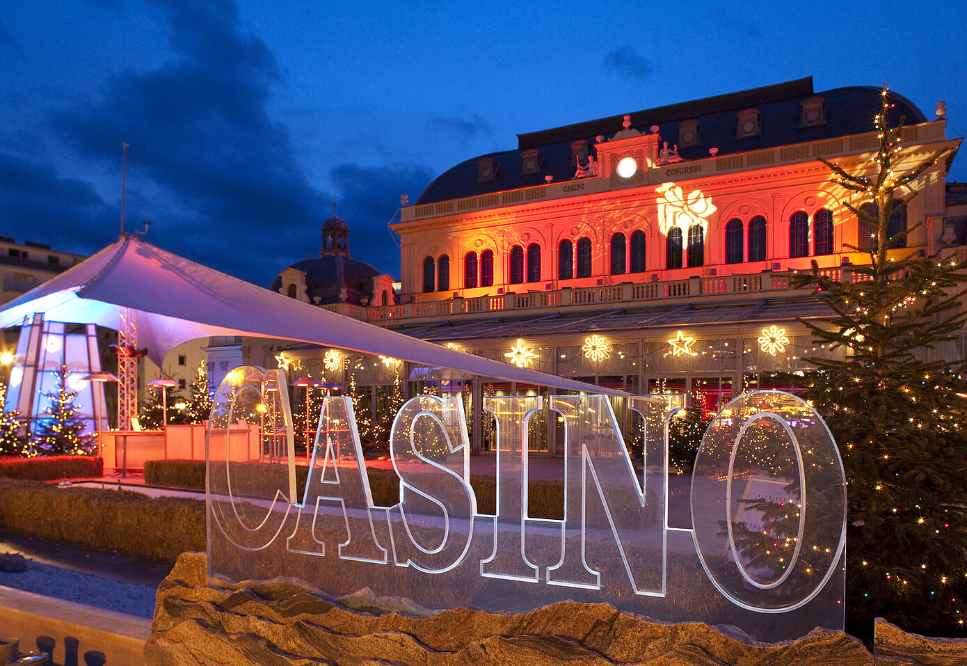 Casino Baden Terrasse im Advent