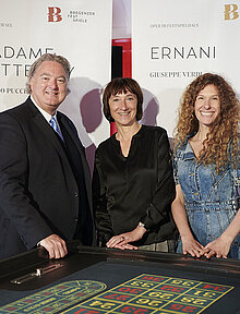 Pressekonferenz Bregenzer Festspiele Erwin van Lambaart, Elisabeth Sobotka, Lotte de Beer