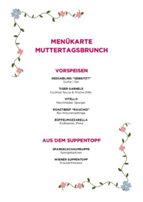 Menükarte Muttertagsbrunch 2026