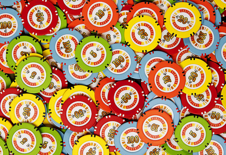Tableau voller Casino-Jetons
