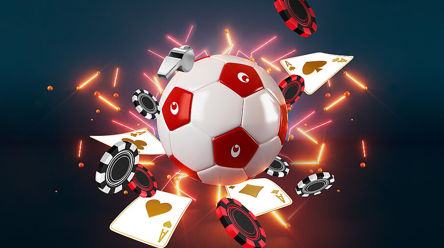 WM Promotion Fußball mit Jetons und Karten