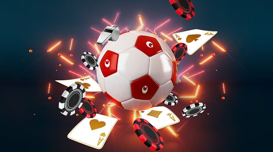 WM Promotion Fußball mit Jetons und Karten