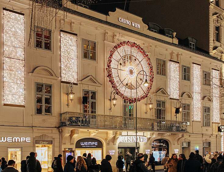 Weihnachtsbeleuchtung Casino Wien 