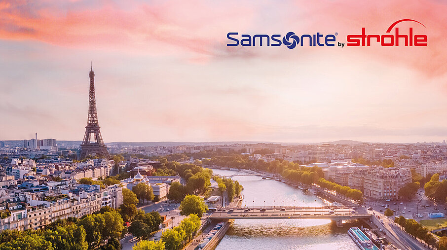 Bild von Paris während dem Sonnenuntergang mit dem Blick auf die Seine und den Eiffelturm.