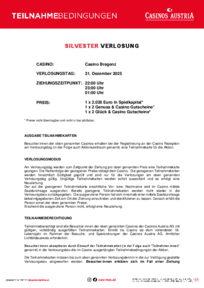 Teilnahmebedingungen Silvester Casino Bregenz