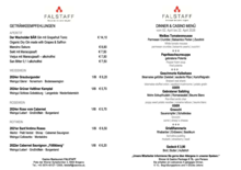Dinner & Casino Menü Casino Restaurant FALSTAFF