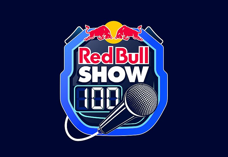 Red Bull Show 100 Logo auf weißem Hintergrund