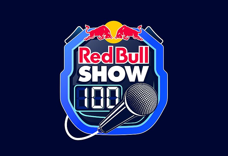 Red Bull Red Bull Show 100 Logo auf weißem Hintergrund