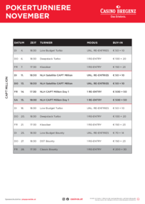 Turnierplan November