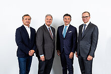 Martin Škopek, Vorstandsdirektor, Erwin van Lambaart, Generaldirektor, Robert Zadrazil, Aufsichtsratspräsident und Andreas Bierwirth, Vorstandsdirektor und designierter Generaldirektor