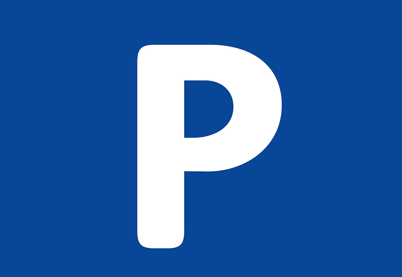 Zeichen Parken weiss blau