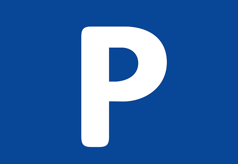 Zeichen Parken weiss blau