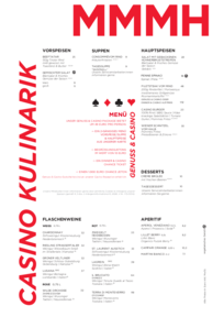 Menükarte Casino Innsbruck