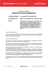 Teilnahmebedingungen Social Media Adventkalender Gewinnspiel