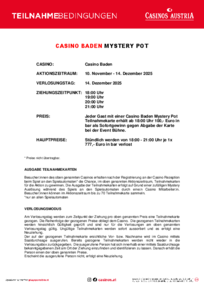 Teilnahmebedingungen Mystery Pot Casino Baden